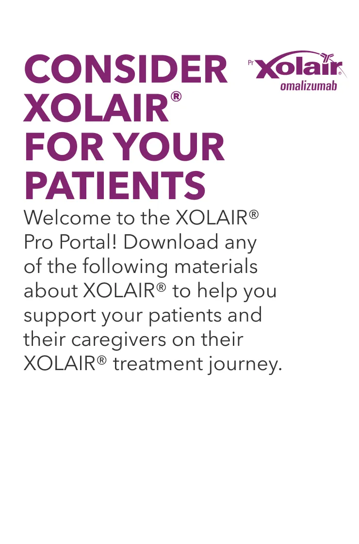 Consider XOLAIR® for your patients